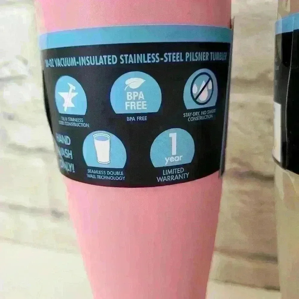 2 Nice 30 oz Vacuum-Insulated Stainless-Steel Pilsner Tumbler - Picture 4 of 10